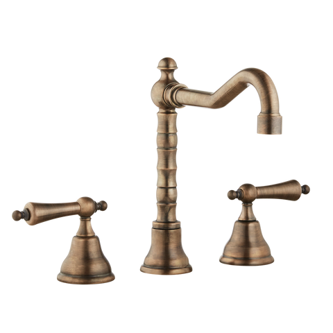 Three Hole Lever Taps English Spout - Metal Lever