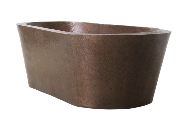 Copper Hammered Oval Bath