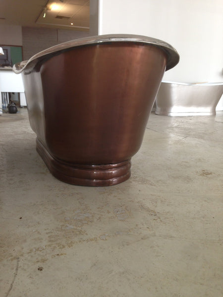 Copper Freestanding Bath Nickel Inside, Copper External