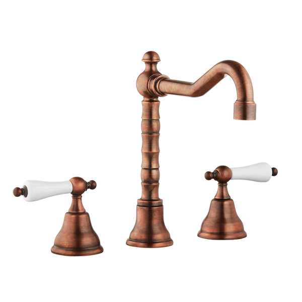 Three Hole Lever Taps English Spout - Cross Handle