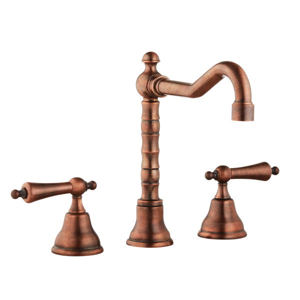 Three Hole Lever Taps English Spout - Cross Handle