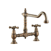 Brunel Bridge Sink Mixer - Cross Handle - Antique Copper / Cross Handle
