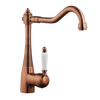 Single Lever Monobloc Kitchen Sink Mixer - Antique Copper / Porcelain