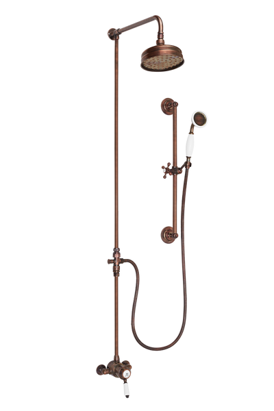 Ceramique Exposed Shower System Arm Rose Diverter & Flexible Kit