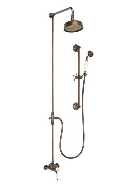 Ceramique Exposed Shower System Arm Rose Diverter & Flexible Kit