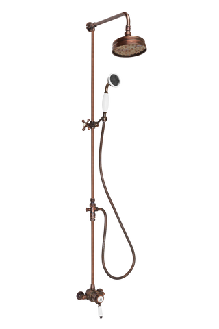 Ceramique Exposed Shower System Arm Rose Diverter & Handshower