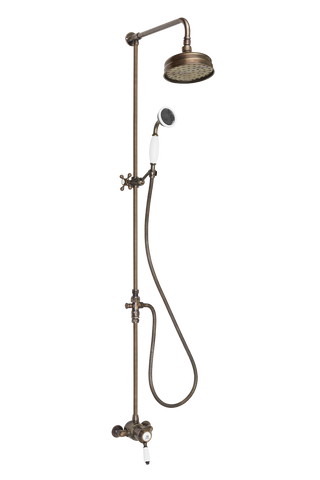 Ceramique Exposed Shower System Arm Rose Diverter & Handshower