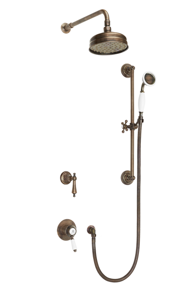 Ceramique Concealed Shower System Arm Rose Diverter & Flexible Kit