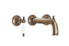 Wall Three Hole Lever Taps With Bath Spout - Cross Handle