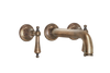 Wall Three Hole Lever Taps With Bath Spout - Metal Lever