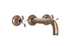 Wall Three Hole Lever Taps With Bath Spout - Porcelain