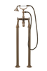 Bath Shower Mixer On Pipe Stands - Metal Lever