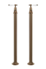 Bath Pillar Taps On Pipe Stands - Metal Lever