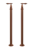 Bath Pillar Taps On Pipe Stands - Metal Lever