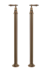 Bath Pillar Taps On Pipe Stands - Metal Lever