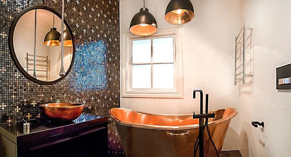 Copper Freestanding Bath Nickel Inside, Copper External