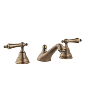 Three Hole Lever Taps Low Level Spout - Porcelain Lever