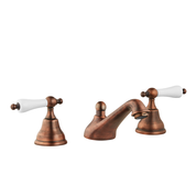 Three Hole Lever Taps Low Level Spout - Porcelain Lever